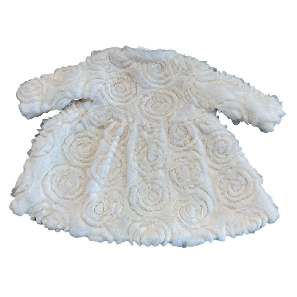 Blueberi Boulevard White Floral rose infant 3-6 mo off white dress lace Coat - Picture 2 of 4